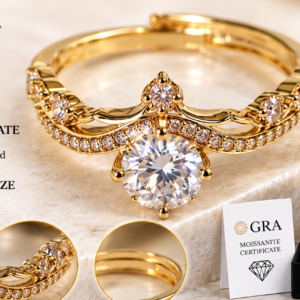 Moissanite Crown Ring